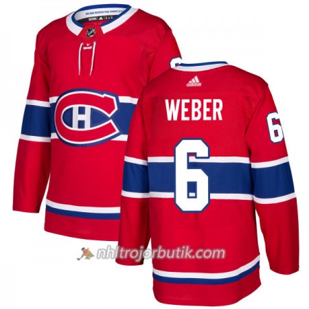 Män Ishockey Montreal Canadiens Tröja Shea Weber 6 Adidas 2017-2018 Röd Authentic